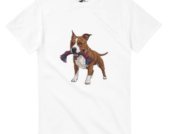 Camiseta Pitbull com Brinquedo de Corda | Camiseta para Amantes de Cães Brincalhões