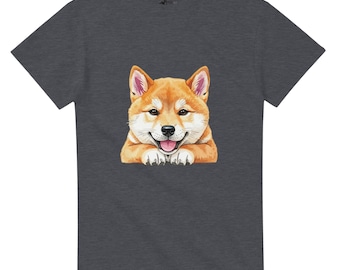 Shiba Inu Smiling Dog T-Shirt | Minimalist Pet Graphic Tee