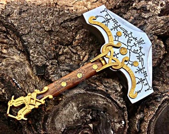 Handcrafted Viking Thor Hammer Replica, God of War Ragnarok, Norse Mythology Prop