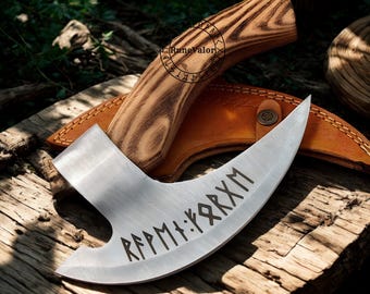 Viking Pizza Cutter Axe, The Original Custom Hand Forged Pizza Slicer, Personalized Anniversary Gift for Her and Him