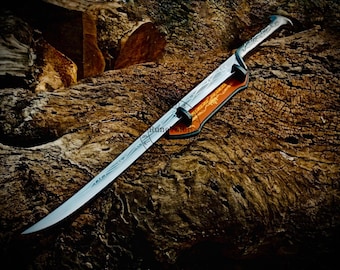 Fantasy Damascus Steel Sword, Medieval Replica, Nordic Wall Art, Cosplay Display