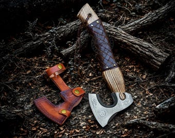 Hand-Forged Viking Axe, High Carbon Steel Blade, Anniversary Gift