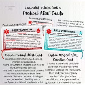 Medical Alert Card for POTS, EDS, MCAS, M.E. & more | Chronic Illness Awareness for Emergency