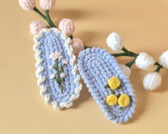 Pinzas para el cabello de ganchillo hechas a mano (juego de 2 unidades)