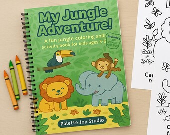 A4 Dschungel Mal- & Aktivitätsbuch für Kinder