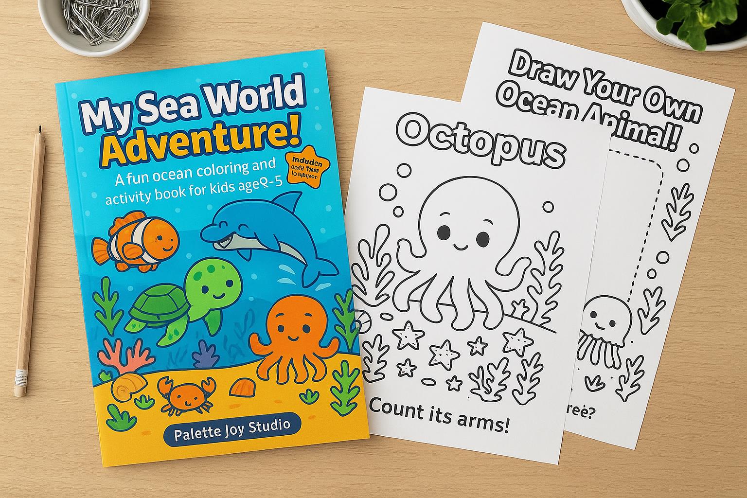 My Sea World Adventure – A4 Printable Kids Activity & Coloring Book - Etsy