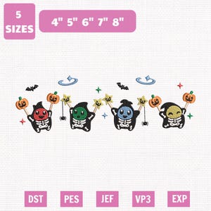 Mario Luma Star Skeleton Machine Embroidery File, Disney Halloween Design (Instant Download)
