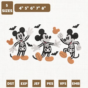Disney Mickey Mouse Ghost Machine Embroidery File, Disneyland Halloween (Instant Download)