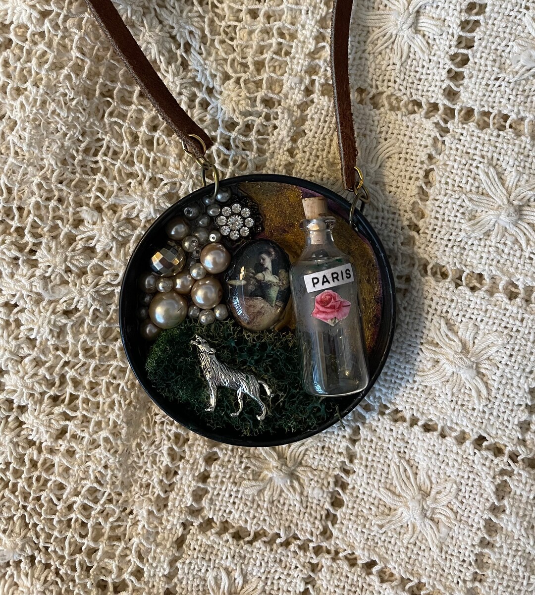 Assemblage,collage Art Necklace. Ballerina Necklace. Foundobject