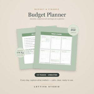 Budget Planner Printable PDF | 15 Pages | US Letter and A4 | Expense, Savings & Debt Tracker