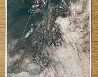 Arthur Rackham Valkyrie Print – Vintage Rhinegold Illustration, A4 Photo - Choice of 20 Prints