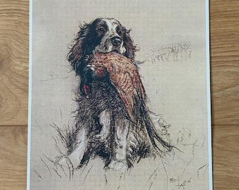 Vintage Spaniel Dog Art Print - Cecil Aldin Reproduction