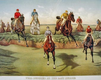 Vintage Horse Racing Print - Equestrian Wall Art Reproduction A4 Prints - Choice of 10 Prints