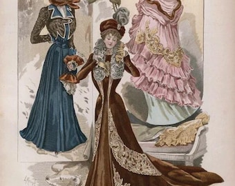 Vintage Fashion Pictures Wall Art Reproduction A4 Photo Prints Picture Fashion Art - Choice of 13 Prints