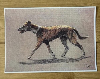 Lurcher Vintage Art Dog Print – Cecil Aldin A4 & A5