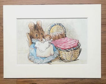 Beatrix Potter Pictures in 8x6" Mounts, Bedroom, Nursery, Baby Shower, Christening Perfect Giftng Gift, Choice of Pictures