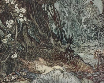 Arthur Rackham Prints A Mid Summer Nights Dream Collection Single A4 Photo Print - Choice of 17 Vintage Prints