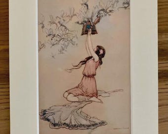 Warwick Goble Fairy Print in a 8x6” Mount - Opening Pandora's Box from the Water Babies