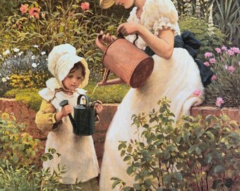 Young Gardener by George Dunlap Wall Art Reproduction Photo Print A4 & A5