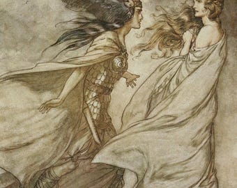 Arthur Rackham 'Siegfried' Print – Vintage Norse Mythology Illustration (A4)