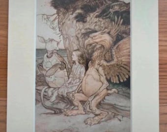 Alice in Wonderland Print by Arthur Rackham in a 8x6” Mount - Choice of Pictures