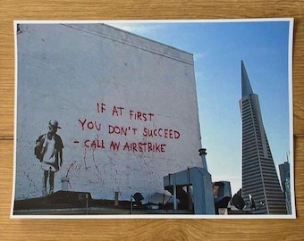 Banksy A4 Reproduction Prints - Airstrike/Graffiti/Sorry - Choice of 3 - Print only