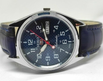 Vintage Seiko 5 Automatic Men's Watch, Blue Dial, Japan Made