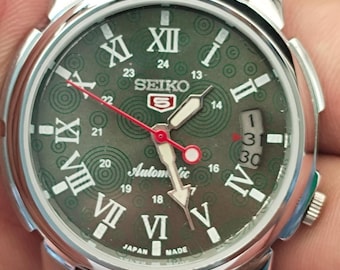 Vintage Seiko 5 Automatic Men's Watch, Green Dial, Japan Made