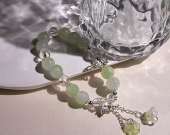 Pastel Green Agate Butterfly Bracelet, Calming and Growth Jewelry