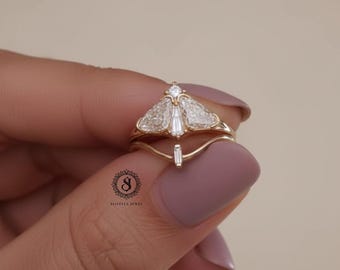 Elegant Butterfly Diamond Ring in Gold | Luxury Minimal Jewelry Photography |Cute Ring | Macro Jewelry | Diamond Style | Butterfly Ring  |
