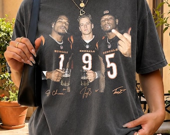 Camiseta Comfort Colors Ja'Marr Chase Joe Burrow Higgins Football, Camiseta Cincinnati Step Bros, Regalo divertido de fútbol unisex