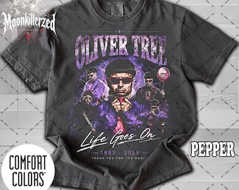 Camiseta Comfort Colors Oliver Tree, Camiseta gráfica Oliver Tree, Camiseta vintage Oliver Tree, Camiseta de merchandising musical Oliver Tree