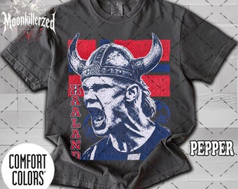 Camiseta Comfort Colors Erling Haaland Viking, camiseta de fútbol de Noruega