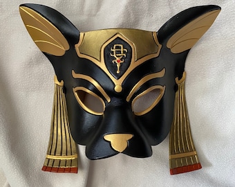 Ägyptische Katzengöttin der Musik und des Tanzes, Bastet Ledermaske