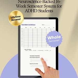 ADHD Student Planner | 16-Week Semester Study Tool for College, High School
