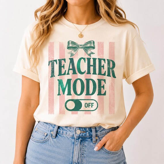 Coquette Teacher Mode Off Shirt, Last Day of School Tee, Summer Break Teacher Shirt, Teacher Vacation Tee