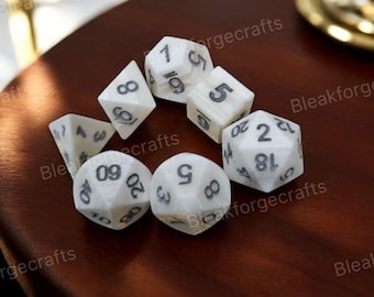 Luxury  buffalo bone Dice Set | Artisan-Made Large 7-Piece DnD Dice.