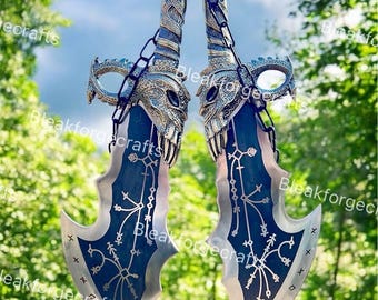 God of War Blades of Chaos: Metal Replica Sword & Axe Cosplay Set
