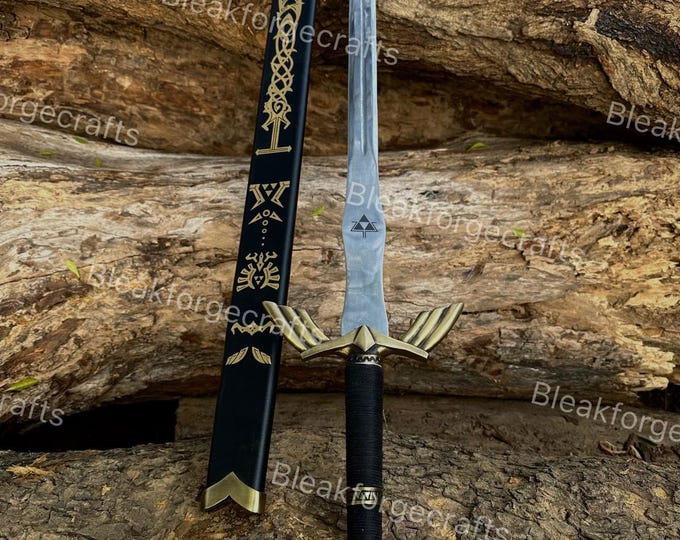 Custom Link’s Master | Hand-Forged Fantasy Steel Blade with Scabbard | Collectible Gift for Him, Gamer.