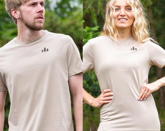 TripleTree Organic T-shirt in Almond - Unisex Sustainable Streetwear - For Tree & Nature Lovers