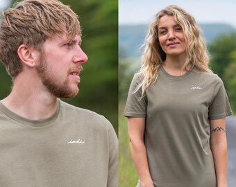 BareEssentials Organic T-shirt in Light Olive - Unisex Sustainable Streetwear - For Small Independent Brand Lovers