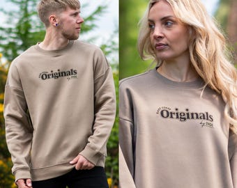 East Coast Originals Oversized Sweater in Stone Brown - Unisex Sustainable Streetwear - Crew-Neck Dropped Shoulder