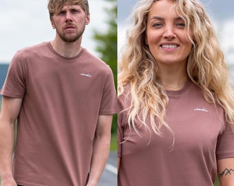 BareEssentials Organic T-shirt in Muted Chestnut - Unisex Sustainable Streetwear - For Small Independent Brand Lovers