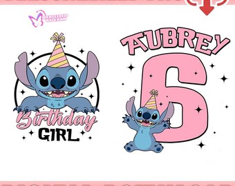 Custom Stitch Birthday Girl Png, Birthday Family Matching Trip, Stitch Birthday Png, Lilo And Stitch Disneyland Birthday, Digital Download