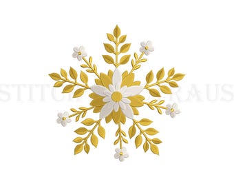 Broderi med snöflingor och älvor, maskinbroderi med magisk högtid, broderimönster med vinterstygn, julbroderifil