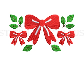 Autumn Coquette Embroidery Design, Fall Season Embroidery Pattern, Cute Bow Machine Stitch Embroidery, Christmas Digital Embroidery Download