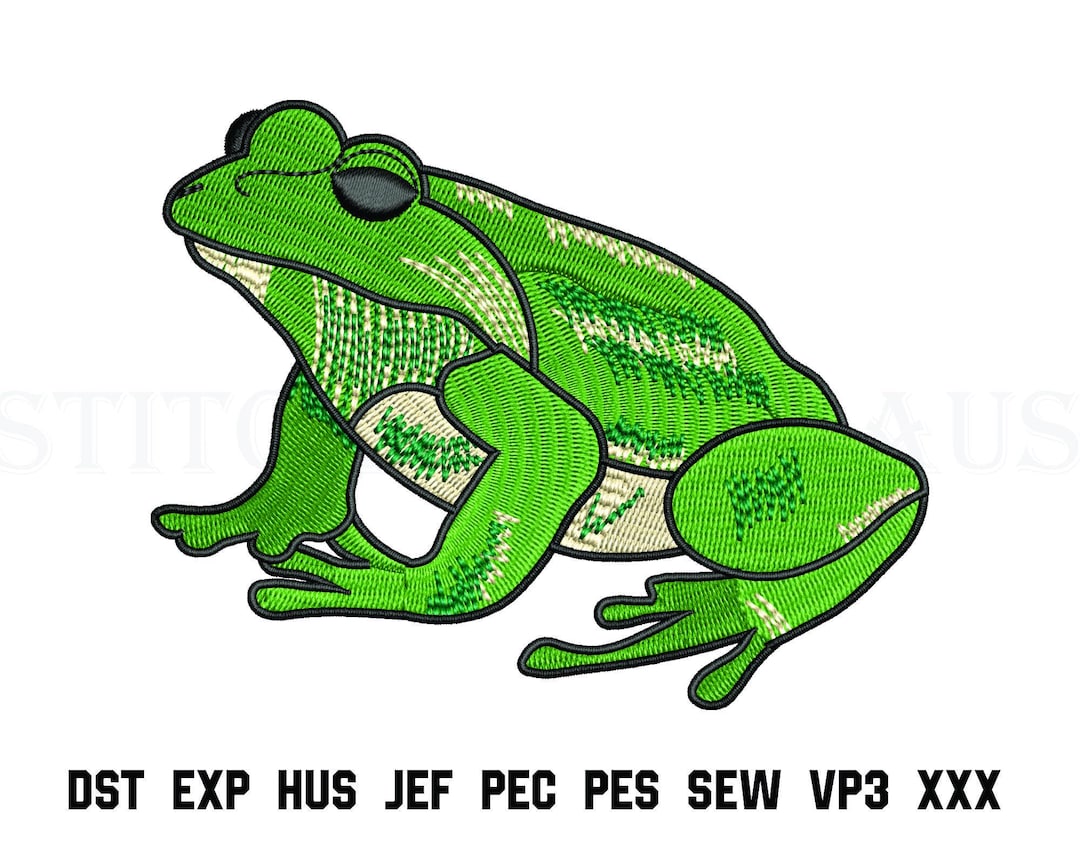 Cute Frog Machine Embroidery Design, Wildlife Animal Embroidery File ...
