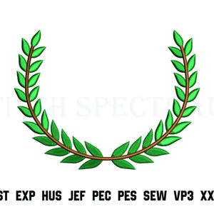 Rustic Laurel Wreath Embroidery Design, Split Wreath Monogram Frame DST Embroidery File, Leaf Wreath Machine Embroidery, Instant Download