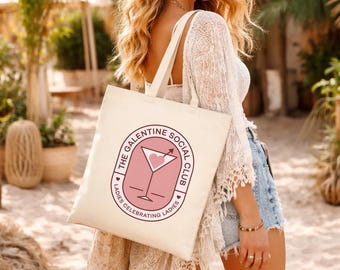 Galentines Day Tote Bag - Lovely gift for Galentines Brunch or Galentines party - Reusable cotton canvas bag