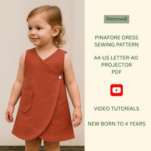 Baby Pinafore Pattern PDF Toddler Dress Newborn To 4 Years Easy A4 A0 Projector